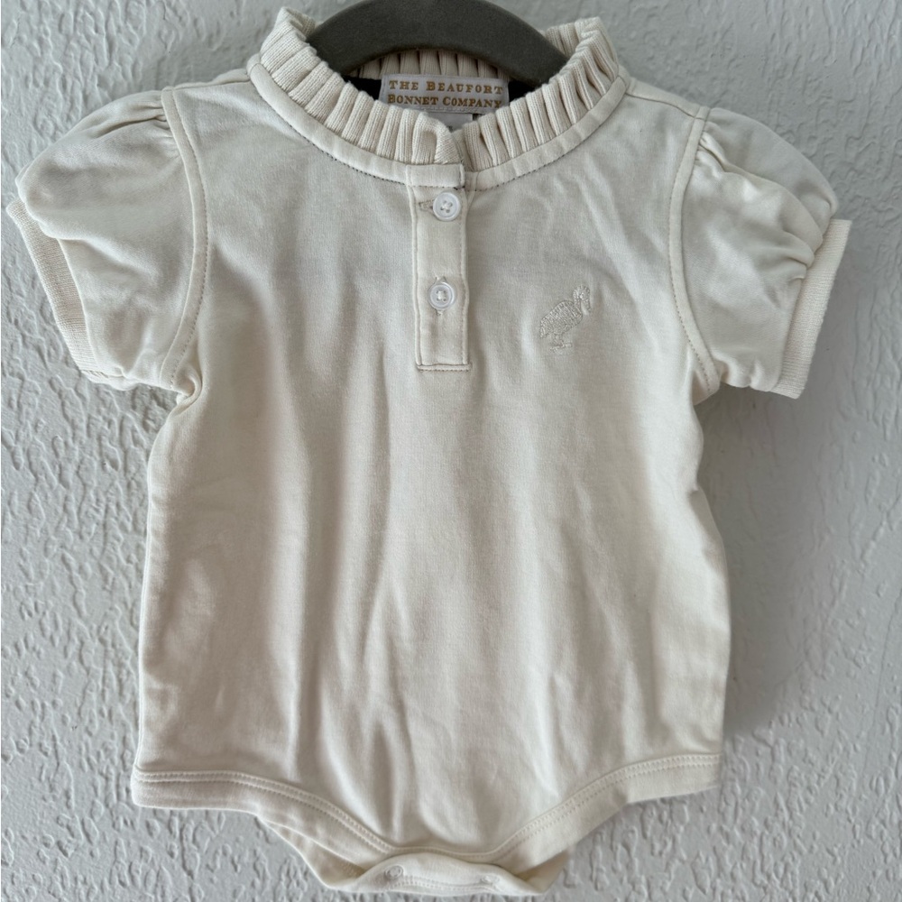 The Beaufort Bonnet Company Cream Little Miss Prim and Proper onsie